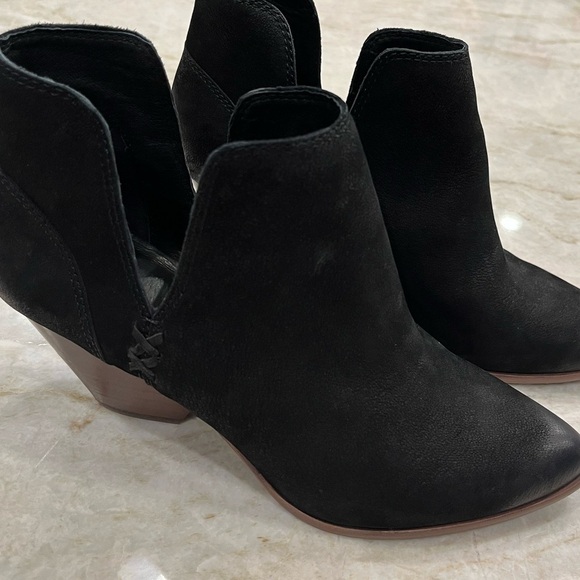 LIKE NEW Frye Reina Cut-Out Women's Suede Cowboy‎ Ankle Bootie | Black | Size 10 - Picture 9 of 12